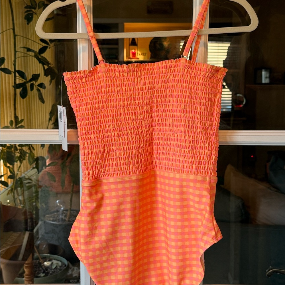 NWT Old Navy Girls Size XXL (18) Swim One Piece - Orange and Pink colors - Picture 2 of 5